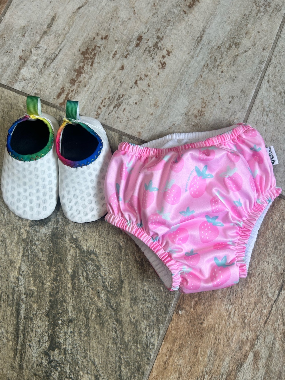Baby Girl Swim Diaper and Water Shoes Bundle
